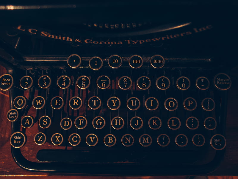 black and brown typewriter, HD wallpaper