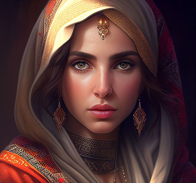 Arabian beauty, arab, lany, divat, portre, nezes, szepseg, szep arcu, modell, HD wallpaper