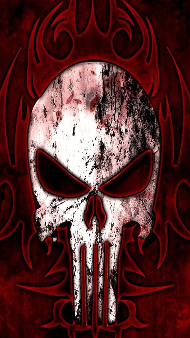 Red angry, skull, tattoo, HD phone wallpaper | Peakpx