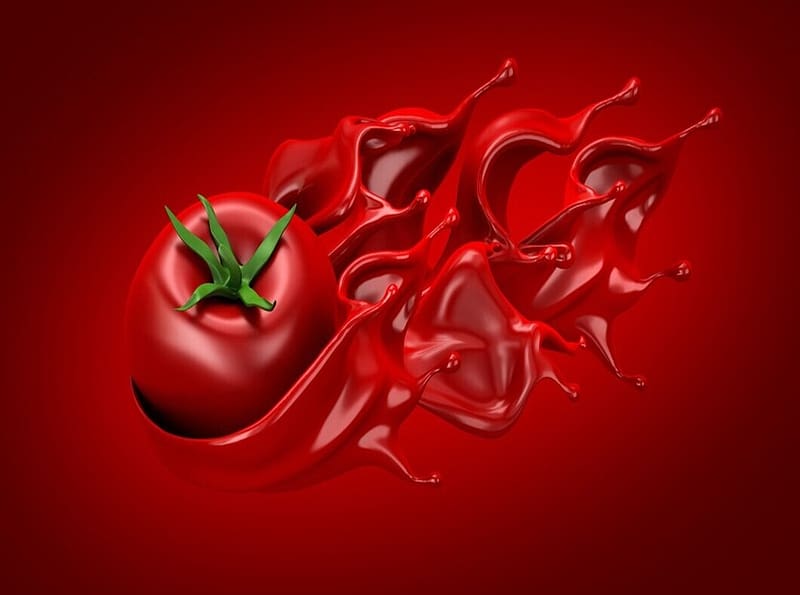 ❤️, Tomato, Ketchup, Juice, Splash, HD wallpaper
