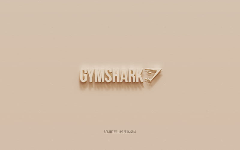 Gymshark logo, brown plaster background, Gymshark 3d logo, brands, Gymshark emblem, 3d art, Gymshark, HD wallpaper