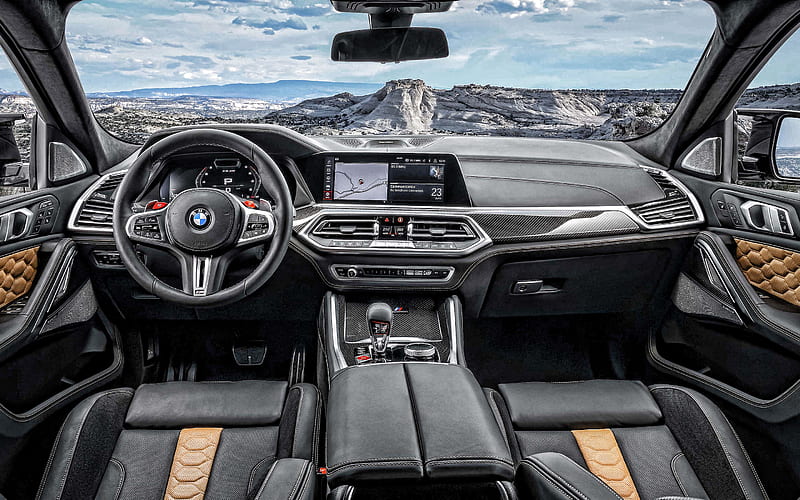 2020, BMW X6M, interior, inside view, new X6 2020 interior, sport SUV, the German cars, BMW, HD wallpaper