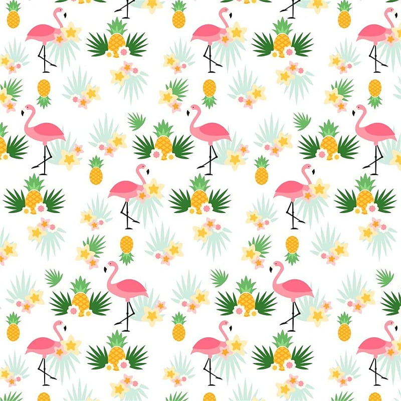 LFEEY ft Pineapple Flamingo Pattern Backdrop Drawing Tropical Fruits Jungle Birds graphy Background Kids Children Birtay Party Decoration Studio Props : Camera &, HD phone wallpaper