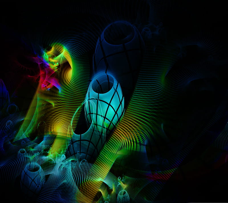 3D Colorful Art, 2014, cool, effect, new, nice, shapes, view, visual, HD wallpaper