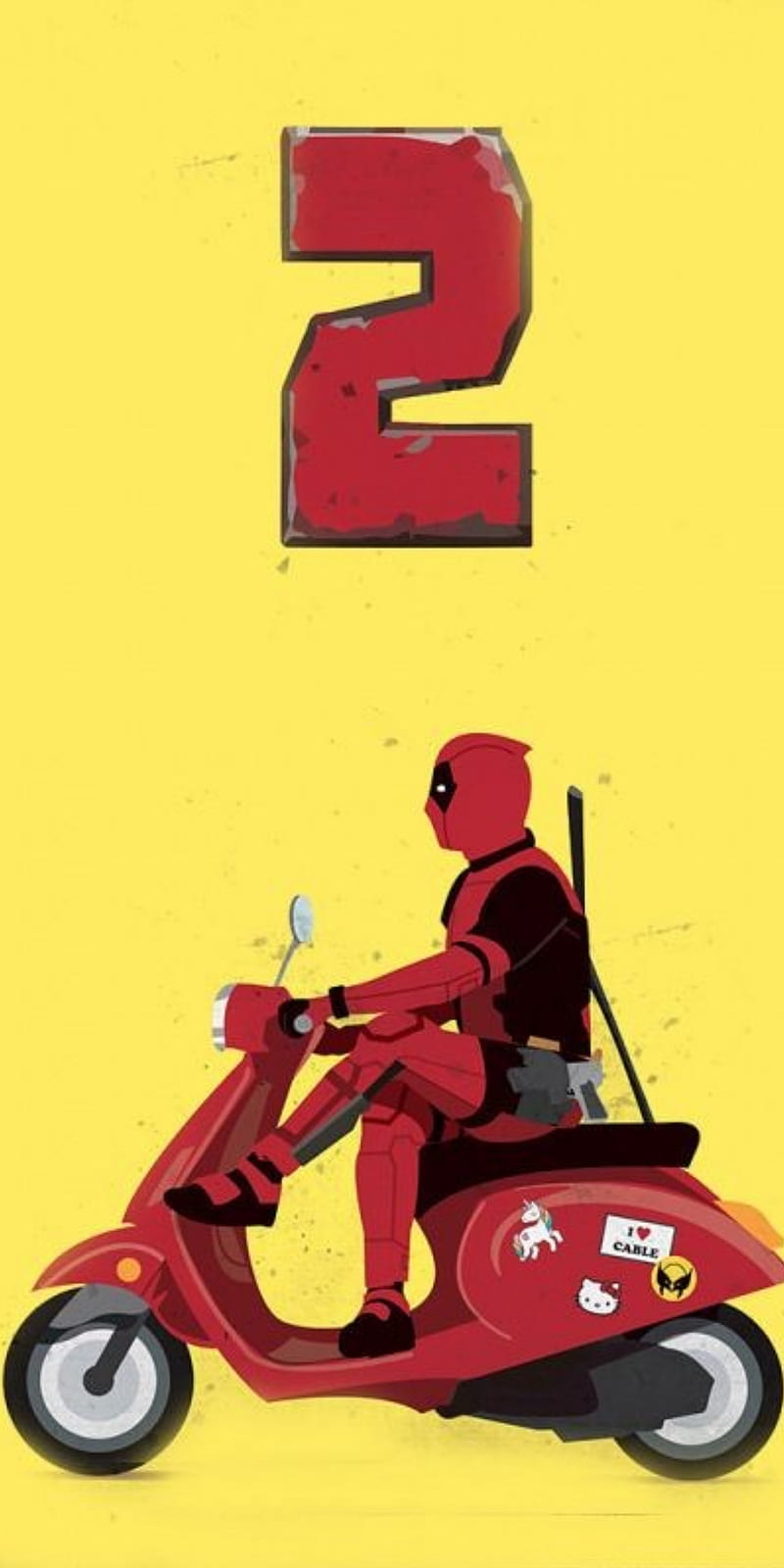 Deadpool, mutant, scooter, scooty, vespa, wade wilson, HD phone wallpaper