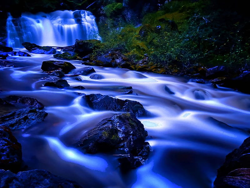 Water Falls, very nice, rocks, cool, blue, HD wallpaper | Peakpx