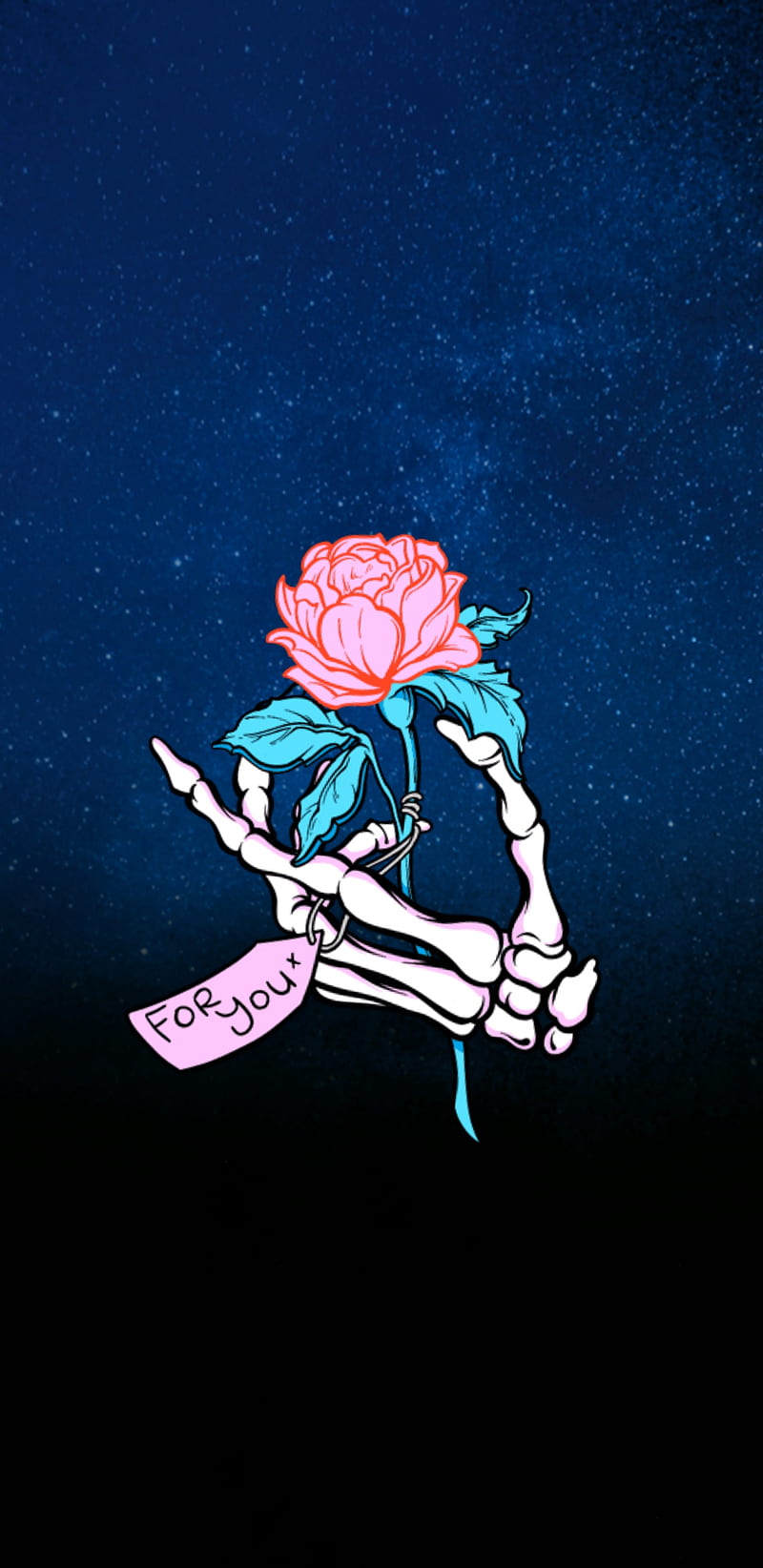 Skeleton rose, skull, snap, bad, HD phone wallpaper