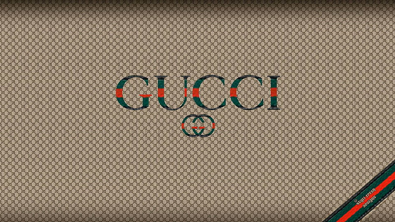 Gucci Word With Logo In Blue Background Gucci, HD wallpaper