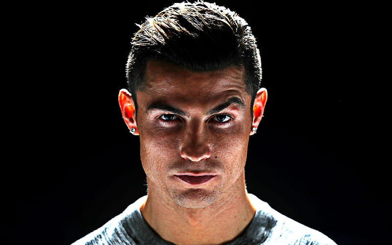 Cristiano Ronaldo portrait, face, world football star, hoot, CR7, Portuguese football player, Juventus FC, HD wallpaper