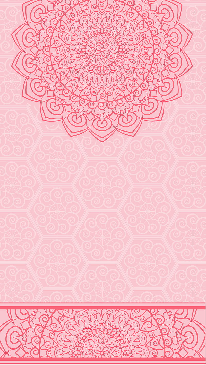 Pink Mandala, Kiss, feminine, pretty, rose, HD phone wallpaper