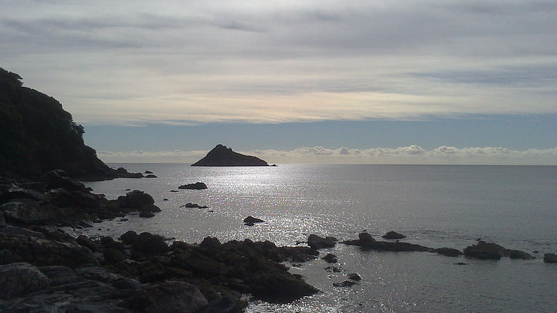 Thatcher Rock, Meadfoot, rocks, beaches, ocean, sky, sea, HD wallpaper ...