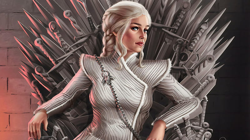 Daenerys Targaryen Sitting On Throne, daenerys-targaryen, game-of-thrones-season-8, game-of-thrones, tv-shows, HD wallpaper