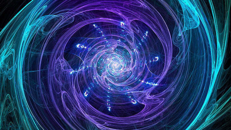 fractal, swirling, bright, glow, abstraction, HD wallpaper