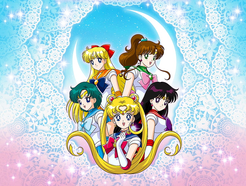 Inner Senshi, anime, girls, kawaii, magical, sailor moon, HD wallpaper
