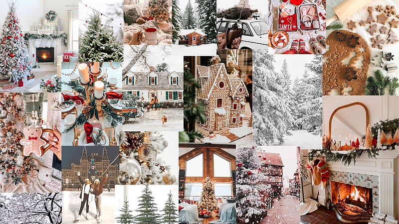 White Themed Christmas Collage, HD wallpaper | Peakpx