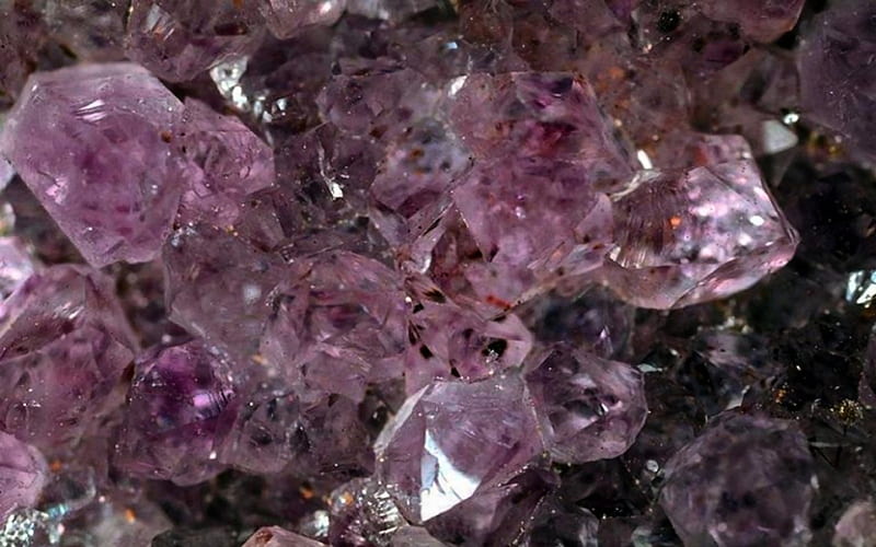 Amethyst Crystals 1 graphy, amethyst, wide screen, crystal, semiprecious stones, HD wallpaper