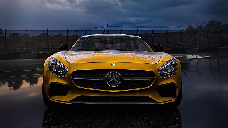 Yellow Mercedes Benz Amg 2020 , mercedes-benz, carros, HD wallpaper