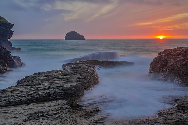 Earth, Ocean, Australia, Rock, Sunset, HD wallpaper