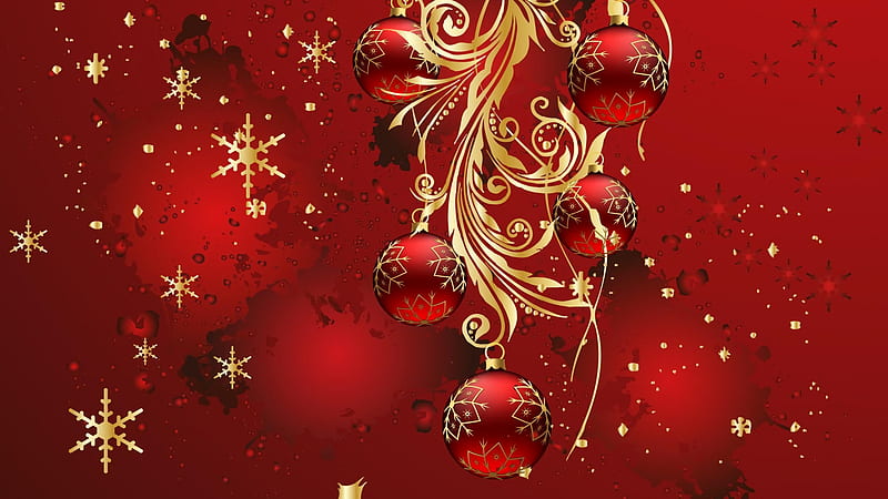 Bauble Christmas Decoration Red Snowflake Snowflake, HD wallpaper