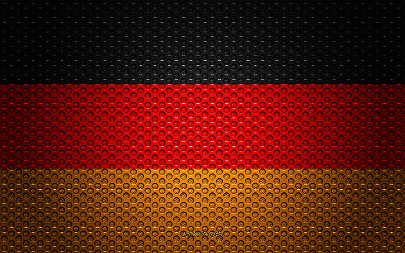 Flag of Germany creative art, metal mesh texture, German flag, national symbol, Germany, Europe, flags of European countries, HD wallpaper