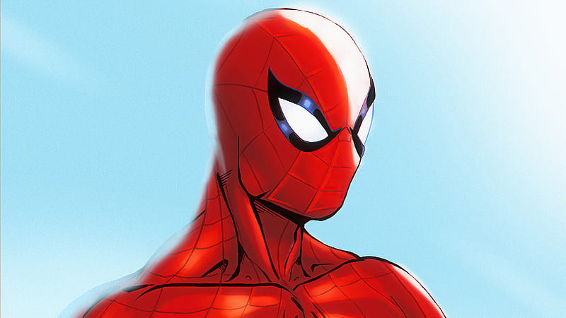 Red Suit Spiderman , spiderman, superheroes, artwork, artist, artstation, HD wallpaper