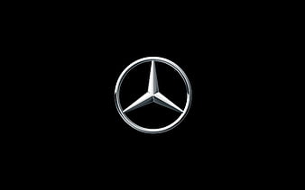 Mercedes-Benz logo, black background, Mercedes emblem, Mercedes logo on a black background, car brands, HD wallpaper