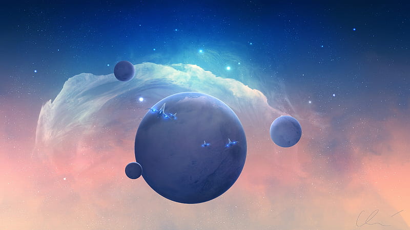 Fantasy Blue Planet Luminos Space Cosmos Pink Hd Wallpaper Peakpx 5518