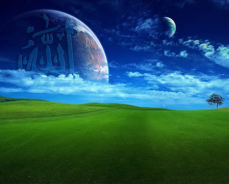 Allah, islamic, nature, HD wallpaper