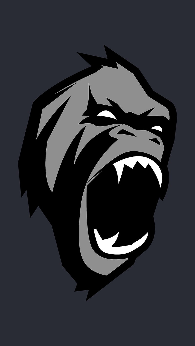 Angry Gorilla, 929, anger, ape, awesome, cool, gorilla, minimal, vector, HD phone wallpaper