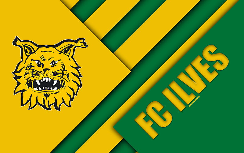 FC Ilves logo, material design, yellow green abstraction, Finnish football club, Veikkausliiga, football, Tampere, Finland, HD wallpaper