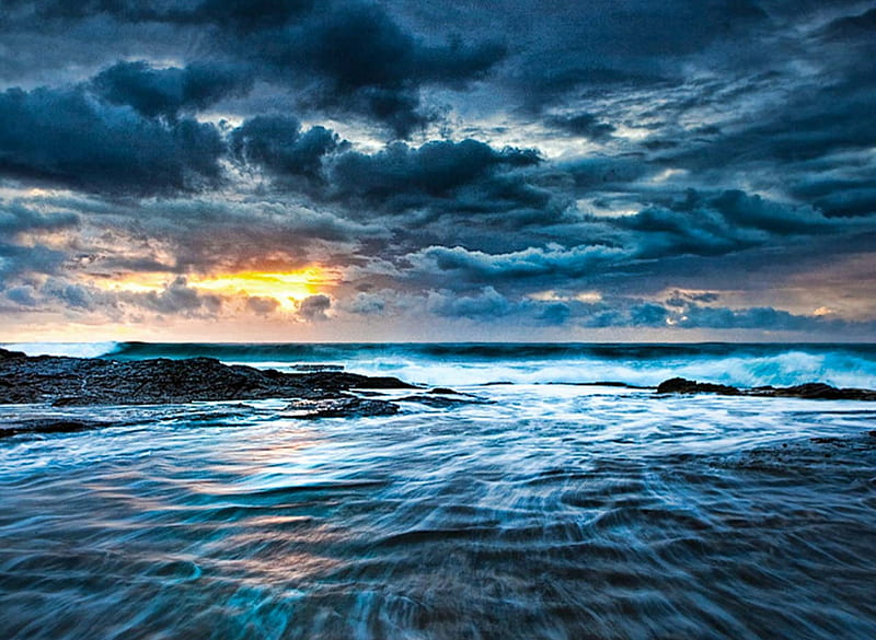 Seascape, blue, cloud, ocean, sea, sky, HD wallpaper | Peakpx
