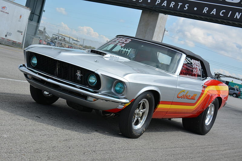 super stock, cobra, ford, convertible, jet, ford mustang, 1969, drag, muscle car, retro, HD wallpaper