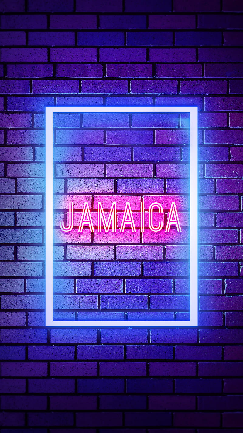 Jamaica, Neon Jamaica, countries, country, country name, HD phone wallpaper