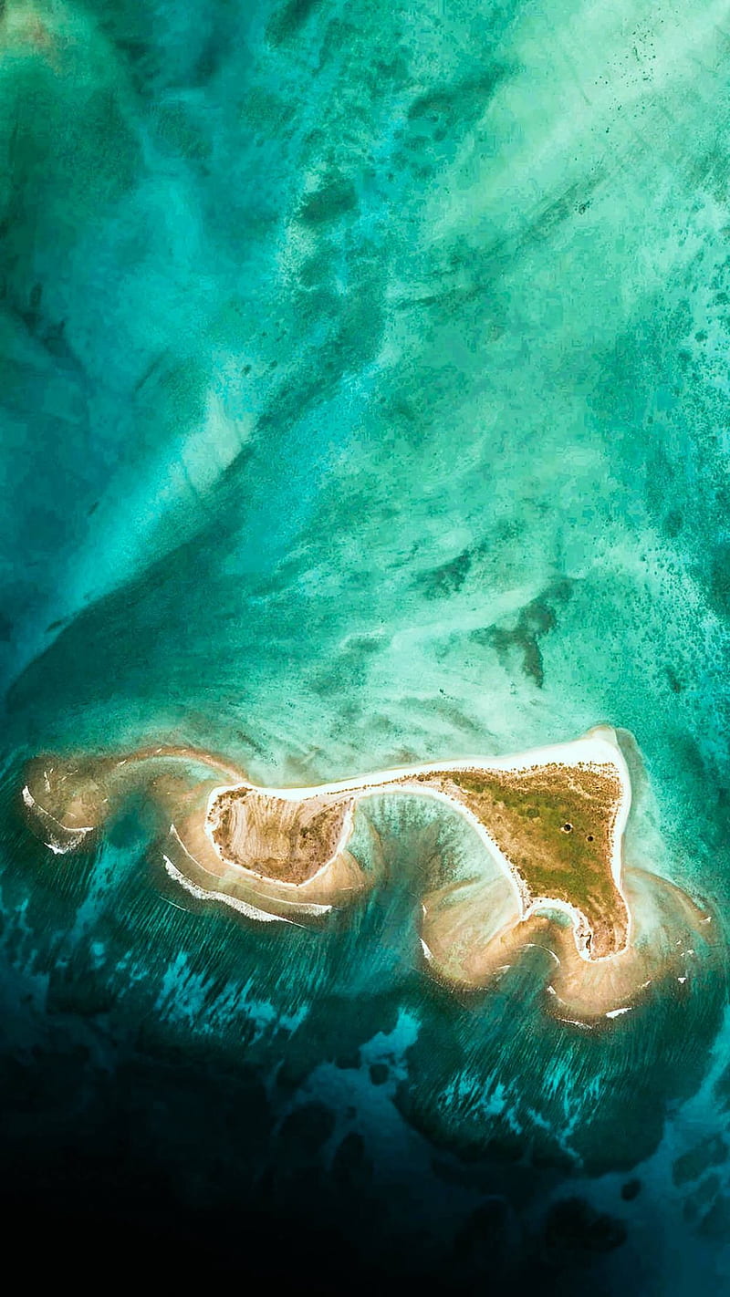 aerial view, portrait display, vertical, turquoise, sea, HD phone wallpaper