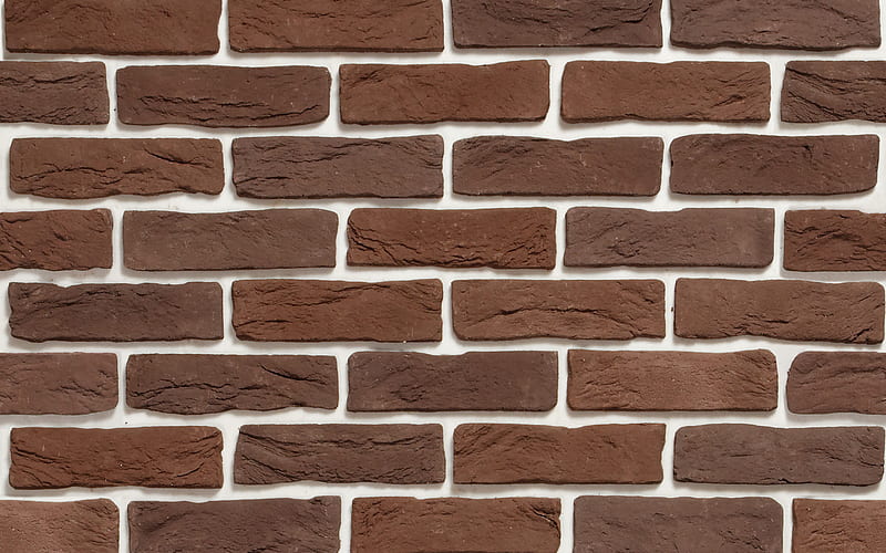 brown brickwall, brown bricks, brown stone background, bricks textures, brick wall, bricks, wall, colorful bricks, identical bricks, bricks background, HD wallpaper