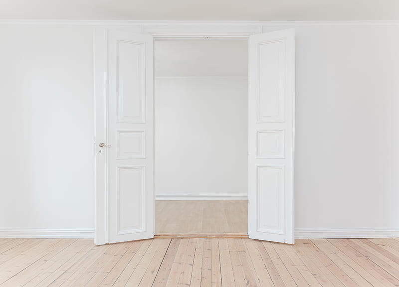 minimalist graphy of open door, HD wallpaper