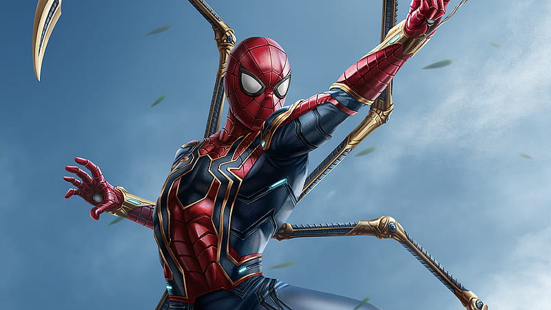 Iron Spiderman New Suit, spiderman, superheroes, artwork, artist, digital-art, HD wallpaper