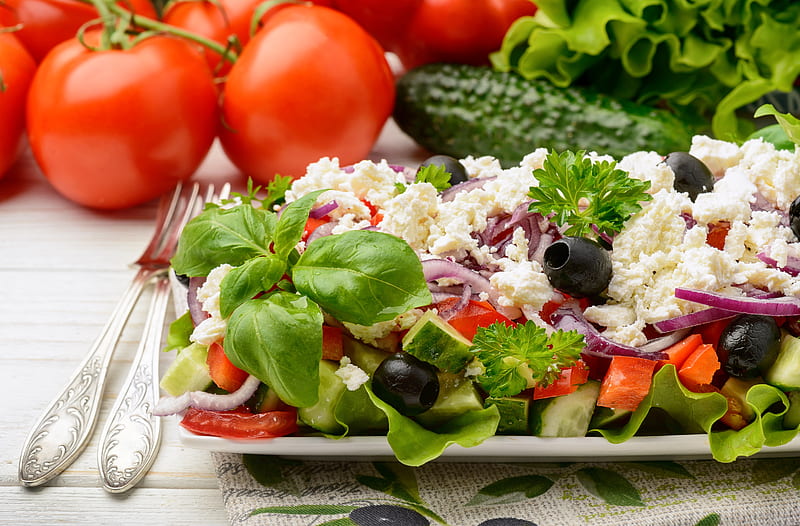 Food, Salad, Tomato, HD wallpaper
