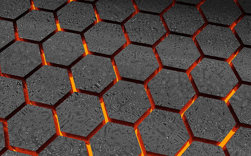 black hexagons, 3D textures, stone textures, black hexagons background, hexagons patterns, hexagons textures, black backgrounds, honeycomb, hexagons, background with hexagons, HD wallpaper
