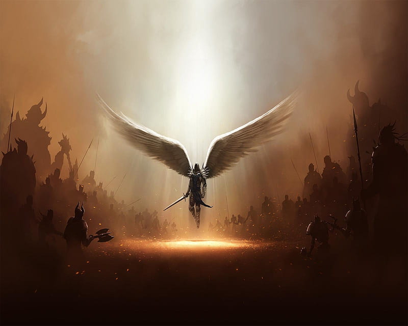 Diablo, angel, dark angel, game, pc, HD wallpaper