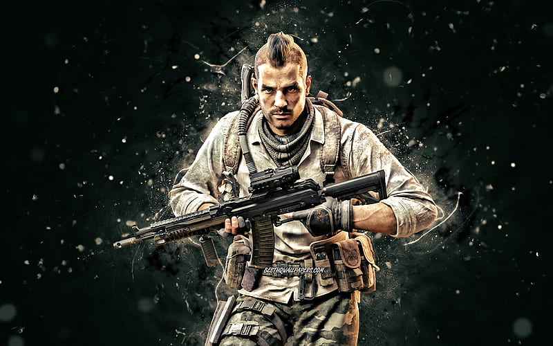 Soap MacTavish gray neon lights, Call of Duty, soldiers, Call Of Duty characters, John MacTavish, Call of Duty Modern Warfare, Soap MacTavish Call Of Duty, HD wallpaper