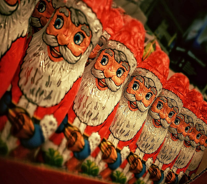 Santa Row, christmas, decoration, holiday, santa clause, HD wallpaper