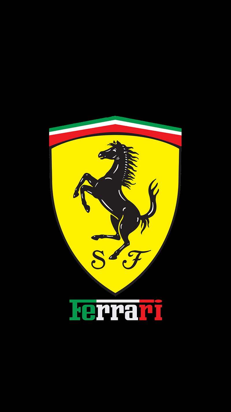 Ferrari Amoled, black, green white red, italian, italy, logo, super amoled, write, HD phone wallpaper