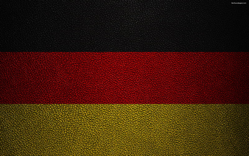 Flag of Germany leather texture, German flag, Europe, flags of Europe, Germany, HD wallpaper