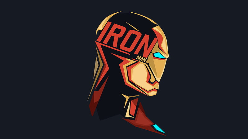 iron man, profile view, minimal design, Movies, HD wallpaper