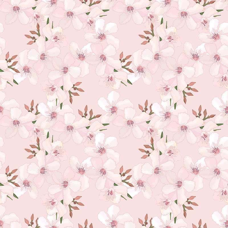 flowers, sakura, pattern, cherry, pink, tender, spring, HD phone wallpaper