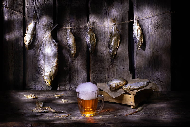 Food, Still Life, Beer , Fish, HD wallpaper