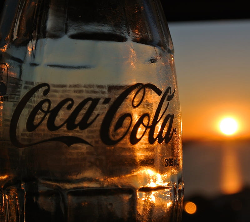 Glass Coke Sunset, coke sunset, HD wallpaper