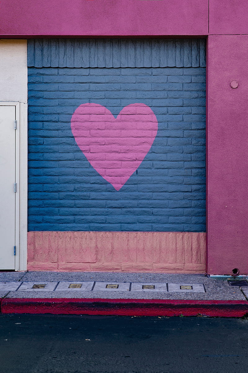 wall, paint, heart, love, HD phone wallpaper