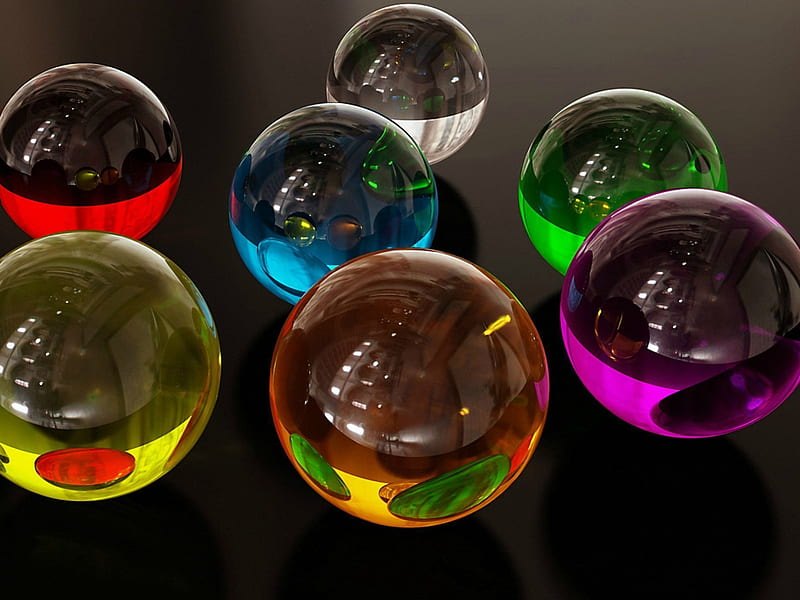 Glass Marbles, abstract, HD wallpaper